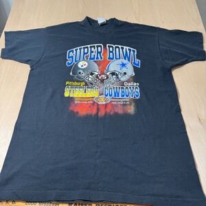 Vintage Super Bowl XXX T-Shirt‎ Pittsburgh Steelers Dallas Cowboys Single Stitch
